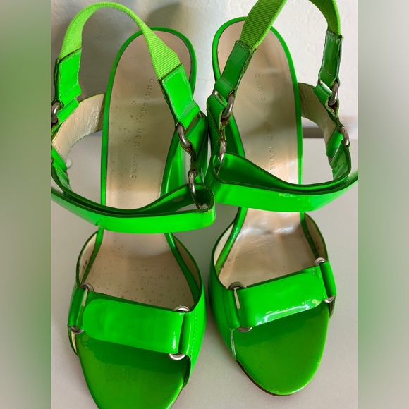 christopher kane neon green block heels - Picture 3 of 7